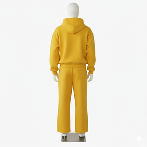 Ensemble de survêtement en molleton de coton pour homme, coupe ample, sweat à capuche et pantalon, couleur unie, respirant, chaud, tenue d'hiver - Product Image 2