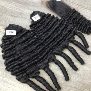 Paquete de cabello humano rizado de lujo con extensiones de cabello de encaje suizo de cierre, precio al por mayor de fábrica - Product Image 3