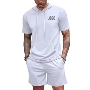 Wholesale Casual Contrast Color Stitching Breathable Short-sleeved Shorts Sports Jogger <b>Set</b> t Shirts Men Short <b>Set</b> - Product Image 4