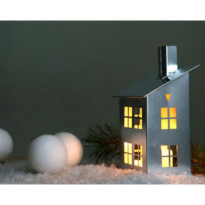 Portavelas de Metal Negro con Silueta de Pueblo Navideño, Decoración Festiva para Mesa, Decoración del Hogar, Adorno Navideño, Regalo - Product Image 4