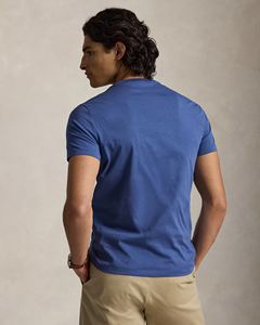 T-shirt à manches courtes et col rond en coton bleu uni pour homme – Vêtement décontracté doux, respirant et confortable pour la mode de tous les jours - Product Image 3