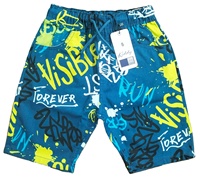 Shorts d'été 100 % coton respirant et écologique pour garçons, imprimés par transfert thermique, tricotés mi-longs, élastiques, pour enfants de 1 à 14 ans