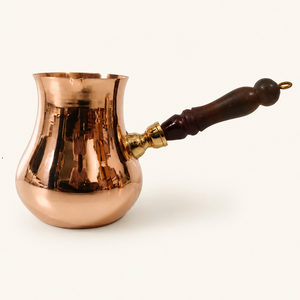 Cafetera Turca, Griega y Árabe de Cobre y Latón con Acabado Martillado y Pulido, Cafetera para Estufa, Cezve, Ibrik, Ecológica, Vintage - Product Image 2