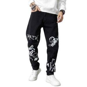 Personalizado bordado hombres Denim Jeans Slim Straight Fit moda Streetwear cómodo algodón suave suministro a granel fábrica - Product Image 1