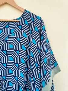 Seda Sari Kaftan Vestido Fiesta Desgaste Reciclado Boho Lounge Wear Kaftan - Product Image 2
