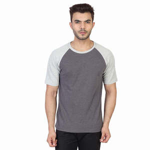 Men's <b>Raglan</b> Sleeve T-Shirt Solid Color Block O-Neck Regular Fit Casual Knitted 100% Cotton Short Sleeve <b>Top</b> - Product Image 2