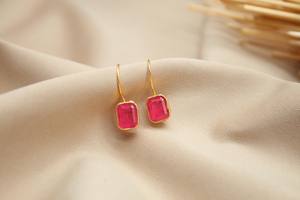 Boucles d'oreilles vintage en argent sterling 925 avec rubis, bijoux artisanaux en pierres précieuses, cadeau élégant pour elle, fête des mères, anniversaire - Product Image 4