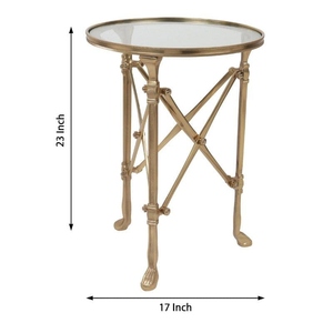 Table d'appoint en laiton style vintage, table d'appoint de luxe avec plateau en verre amovible, table de chevet moderne, personnalisation disponible - Product Image 2