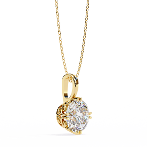 จี้เพชรทรงกลม 2 กะรัต ทองคำแท้ 14K แบบมินิมอล พร้อมใบรับรอง IGI ตัวเรือนแบบหนามเตย สำหรับผู้หญิง เหมาะเป็นของขวัญสำหรับงานปาร์ตี้ - Product Image 5