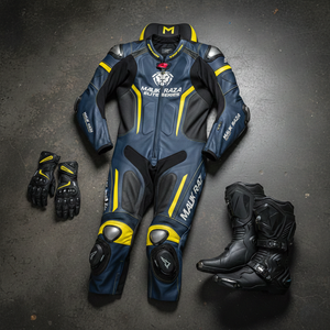 Kit de protection pour cavalier professionnel |   Combinaison en cuir pour moto sur mesure, bottes de course antidérapantes et gants de protection - Product Image 6