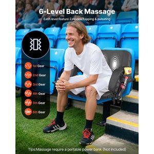 Sedile Riscaldato da Stadio da 25 Pollici con 4 Tasche, 3 Livelli di Riscaldamento, 6 Modalità di Vibrazione, Supporto Lombare a 4 Tasche, Sedia da Tribuna con 3 Livelli di Riscaldamento e 6 Modalità - Product Image 2