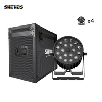 SHEHDS - Foco LED de Aluminio Fundido a Presión con Zoom, 18 x 18 W, RGBWA UV 6 en 1, Iluminación para Escenarios, Bodas