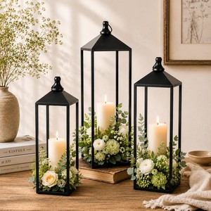 Black Metal Decorative <b>Lanterns</b> Wholesale | Handcrafted Candle Holders - Product Image 2