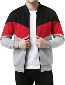 Blousons bomber pour hommes style Letterman à trois tons décontractés avec fermeture éclair - Product Image 2