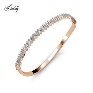<span class=keywords><strong>Destiny</strong></span> Jewellery Nueva alta calidad Fancy Cubic Zirconia Jewelry Sparkling Bee Honeycomb Mujeres Wave Bangle Bracelet - Product Image 4