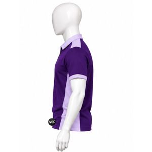 Men's <b>Purple</b> And Lavender Color Blocked Short Sleeve Zipper <b>Polo</b> <b>Shirt</b> Knitted Quick Dry Casual Style Premium and High Quality - Product Image 2