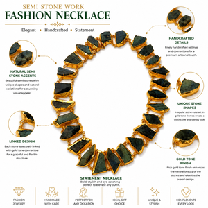 Ethnic Semi Stone Fashion <b>Necklace</b> Decorative Beadwork <b>Statement</b> <b>Necklace</b> Handmade Jewelry Gift - Product Image 6