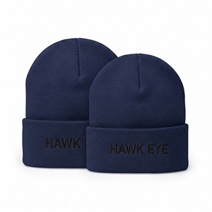 Unisex Solid <b>Navy</b> Blue Acrylic Beanie Knit Winter <b>Hat</b> Cuffed Casual Style for Adults Head Circumference 56-58CM - Product Image 3
