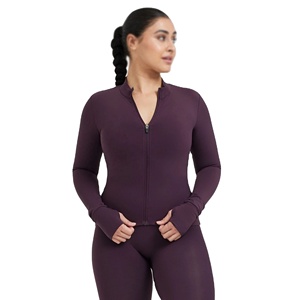 2025 Women's Zip up Long Sleeve Sports <b>Jacket</b> <b>Yoga</b> Wear with Loose Running Fitness Crop Top Casual Gym Fitness Sets - Product Image 1