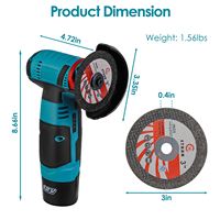 Mini-meuleuse d'angle sans fil 12V, 7 disques, 2 batteries 1100mAh, outil de polissage