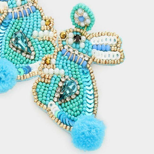 Joyería Ecológica Clásica Ligera Hecha a Mano con Bordado de Algodón con Cuentas en Forma de Flor Inspirada en la Naturaleza por MULTI CRAFT - Product Image 4
