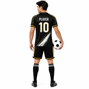 ชุดยูนิฟอร์มทีมฟุตบอลสำหรับเยาวชนและผู้ใหญ่ เสื้อเจอร์ซีย์และกางเกงขาสั้นแห้งเร็ว ระบายอากาศได้ดี เหมาะสำหรับการฝึกซ้อม การแข่งขัน และสโมสร - Product Image 4