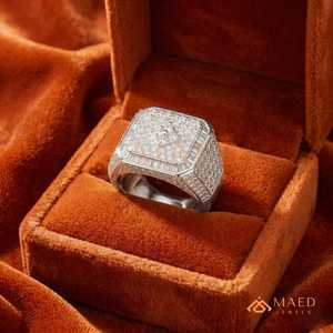 925 <b>Silver</b> Iced Out Square Cluster Moissanite <b>Ring</b> <b>for</b> <b>Men</b> Baguette Cut Hip Hop Luxury Statement Jewelry Gift - Product Image 3