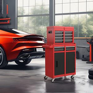 Cassettiera Portautensili Smontabile con 5 Cassetti, Ruote Universali Bloccabili, Ripiani Regolabili e Rivestimento Interno - Product Image 3