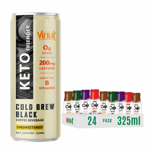 กาแฟคีโตพรีเมียม อาราบิก้า โรบัสต้า กระป๋องอะลูมิเนียม 320 มล. 5 บริกซ์ แช่เย็น ไม่เติมน้ำตาล VINUT ผู้จัดจำหน่ายขายส่ง - Product Image 1