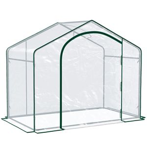 Serra da Giardino 6x3x6 con Telo in PVC e Telaio in Acciaio, Porta con Cerniera e Ventilazione Superiore - Product Image 1