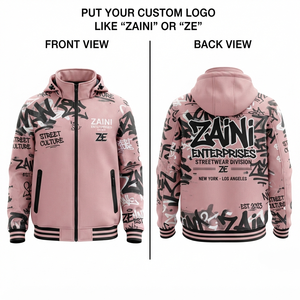 <b>Mens</b> Softshell <b>Jacket</b> 320 GSM Premium Polyester Spandex Pink Black <b>White</b> Graphic Print Contrast Panel Custom Screen Print Logo - Product Image 1