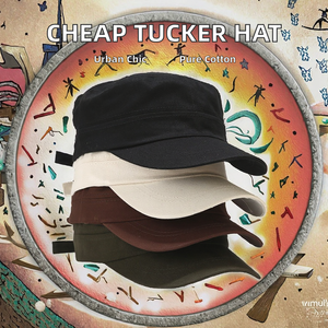 Casquette de sport en coton sergé solide pour homme, style Tucker à calotte plate, pour l'été, vente en gros, prix usine, en stock, tendance, protection solaire, extérieur - Product Image 5