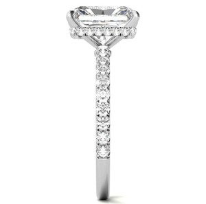 Anillo de Moissanita Corte Radiante, Plata de Ley 925, Bañado en Oro Blanco, Engaste de Garras, Certificado por Terceros, Anillo de Compromiso, Boda, Promesa - Product Image 4