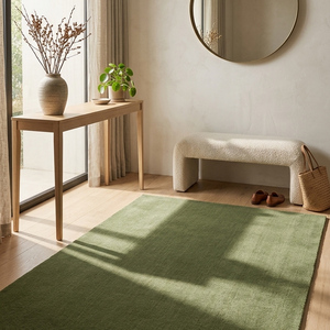 Tapis en laine vert tufté à la main de qualité supérieure, motif géométrique, antidérapant, pour salon, chambre, salle à manger, décoration moderne de la maison - Product Image 1