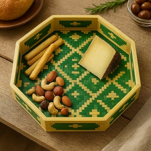 Eco-Friendly Bamboo Serving Tray | Handmade Natural Bamboo Lightweight <b>Small</b> <b>Table</b> Top Snack Food Serving Tray | Biodegradable - Product Image 4