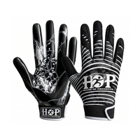 Guantes de Receptor de Fútbol Americano Personalizados con Agarre Adhesivo de Silicona en la Palma, Marca Privada OEM, para Jóvenes y Adultos