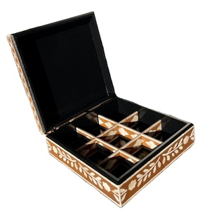 High Quality Modern Gold Color Square Pattern Bone Inlay Tableware and <b>Jewelry</b> <b>Box</b> Wholesale Price - Product Image 4