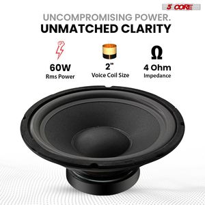 Potente Altavoz para Guitarra de 10 Pulgadas y 600W, 4 Ohmios, Baja Distorsión, para Gabinetes de Guitarra Eléctrica, Tono Claro - Product Image 2