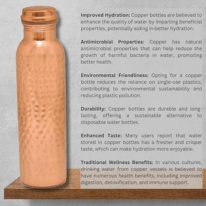Luxury Hammered <b>Copper</b> Water <b>Bottle</b> Ayurveda <b>Copper</b> Drinking <b>Copper</b> Vessel <b>Bottle</b> - Product Image 4