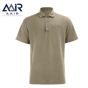 Polo pour homme à texture gaufrée, manches courtes, col boutonné, respirant, séchage rapide, décontracté, pour le golf - Product Image 4