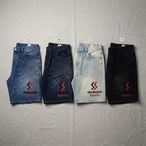 Pantalones Cortos de Mezclilla Rectos Personalizados para Hombre, Estilo Urbano, Cómodos - Product Image 3