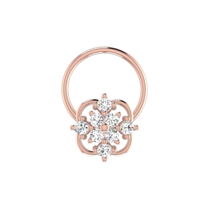 AJRETAIL Impresionante Pinza de Nariz con Diamante Natural de Corte Brillante de 0.08 Ct, Oro de 14K, Joyería Étnica para Mujer, Color HI, Claridad VS-SI, Premium - Product Image 2