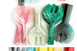 Juego de 2 Cucharas de Resina con Acabado Oxidado Ahumado, Utensilios Rústicos Hechos a Mano para Comedor, Cocina y Servicio Decorativo - Product Image 3