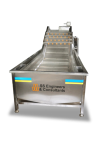 Laveuse industrielle automatique rotative pour fruits et légumes, laveuse à bulles pour salades à feuilles vertes avec ozone, état neuf, restaurants, fermes - Product Image 3