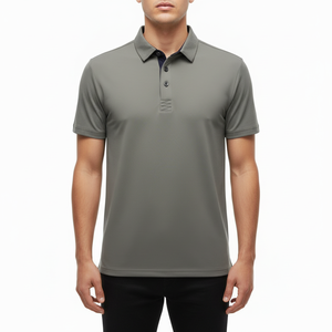Camiseta Polo Casual para Hombre, Algodón 260 GSM, Corte Regular, Manga Corta, Cuello en V, Uso Diario, Secado Rápido, Antiencogimiento, Servicio OEM/ODM - Product Image 2