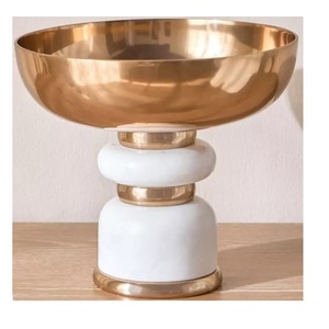 Gold Plated Finishing Finishing Aluminum Fruit Serving <b>Bowl</b> <b>Large</b> Capacity Eco-Friendly Metal Table Top Decorative <b>Bowl</b> - Product Image 6