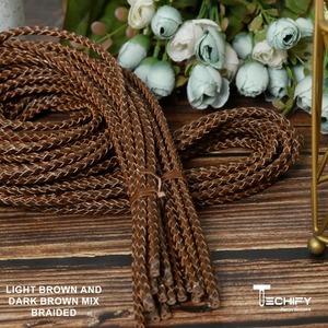 Cordons en cuir ronds élégants faits à la main pour la fabrication de bijoux 2mm 3mm 4mm beaux dessins pour fabriquer des composants - Product Image 1