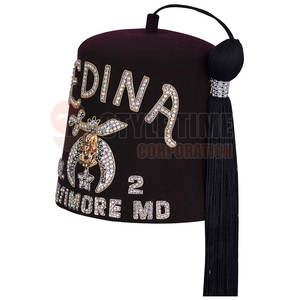 Chapeau Fez Traditionnel des Francs-Maçons pour Cérémonies et Parades, Chapeau Fez des Francs-Maçons de Luxe avec Broderies Détaillées - Product Image 2