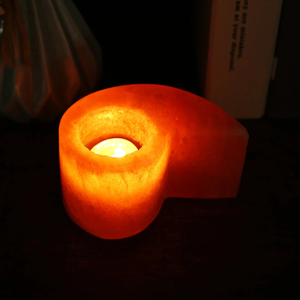 Portavelas de Sal Rosa del Himalaya, Portavelas Geométrico de Roca, Soporte para Lámpara de Sal Natural Tallado a Mano para Decoración del Hogar, Regalo - Product Image 2