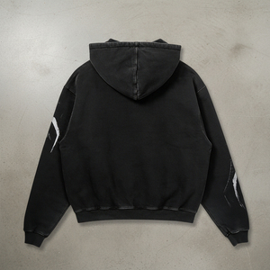 Sudadera con capucha de moda con diseño de araña, estilo oversize, streetwear, lavado ácido, Y2K, de algodón grueso, casual, unisex, sublimada, al por mayor - Product Image 4